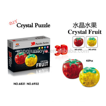 YJ rompecabezas 3D rompecabezas de frutas de cristal de bricolaje para niños con luz